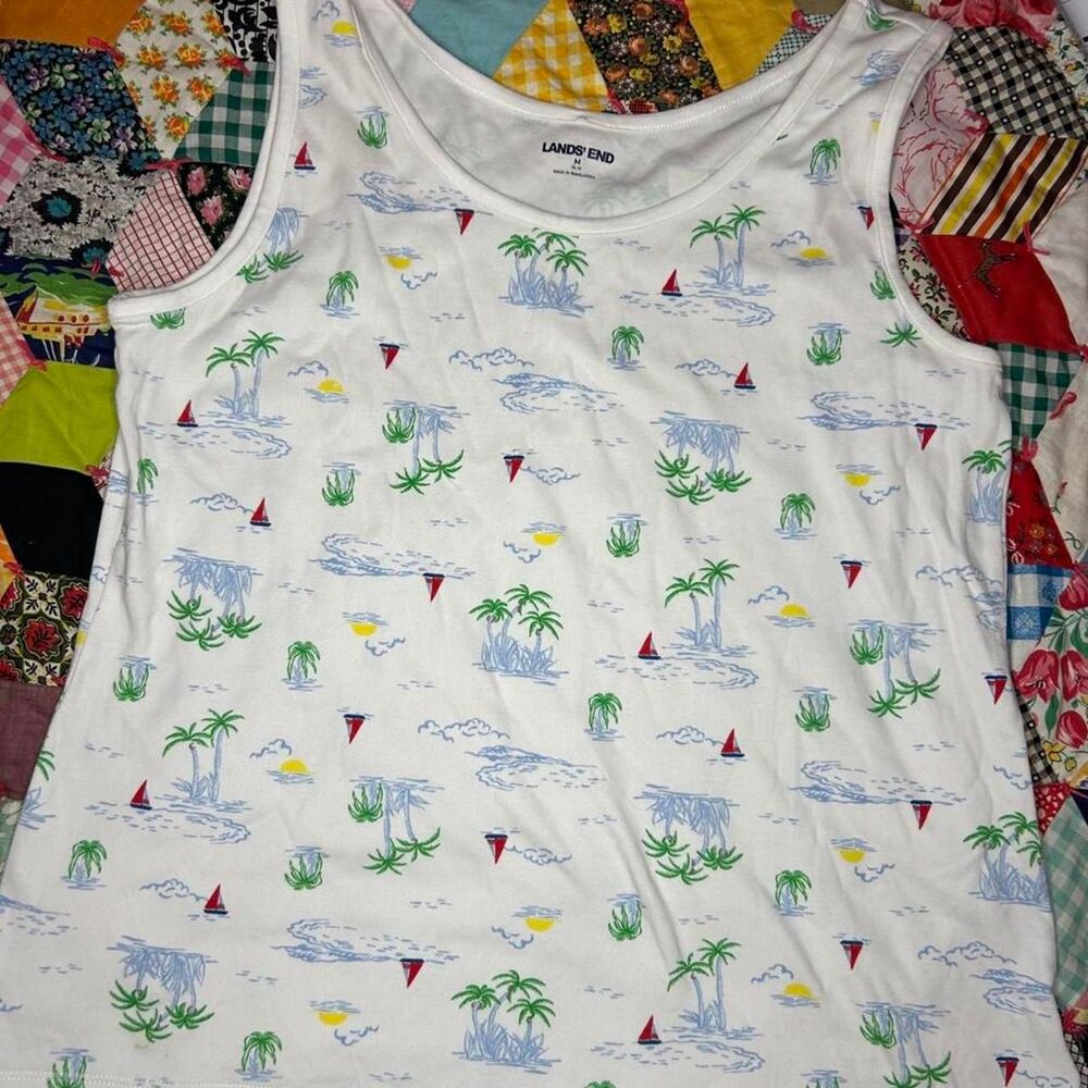 Lands-end Women's summer sailing print tank